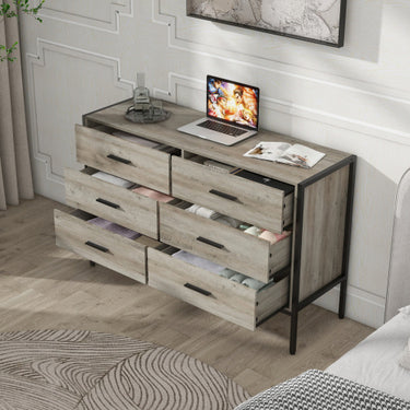 Wooden Dresser With 6 Drawers